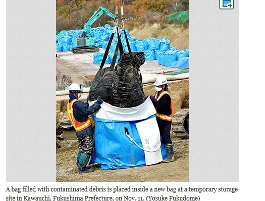 Beginning of transfer of contaminated bags to Kawauchi site