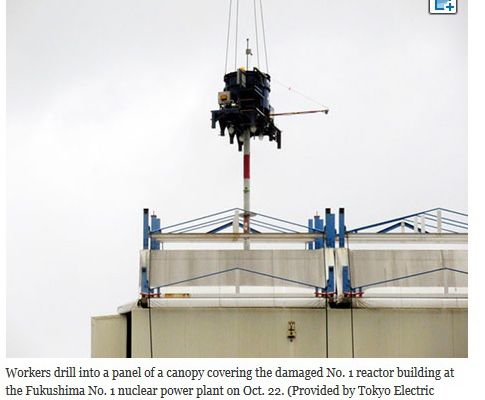 TEPCO removes part of canopy