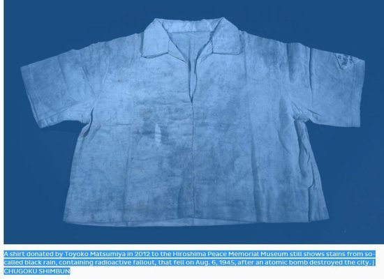 1945 shirt still contains cesium from black rain